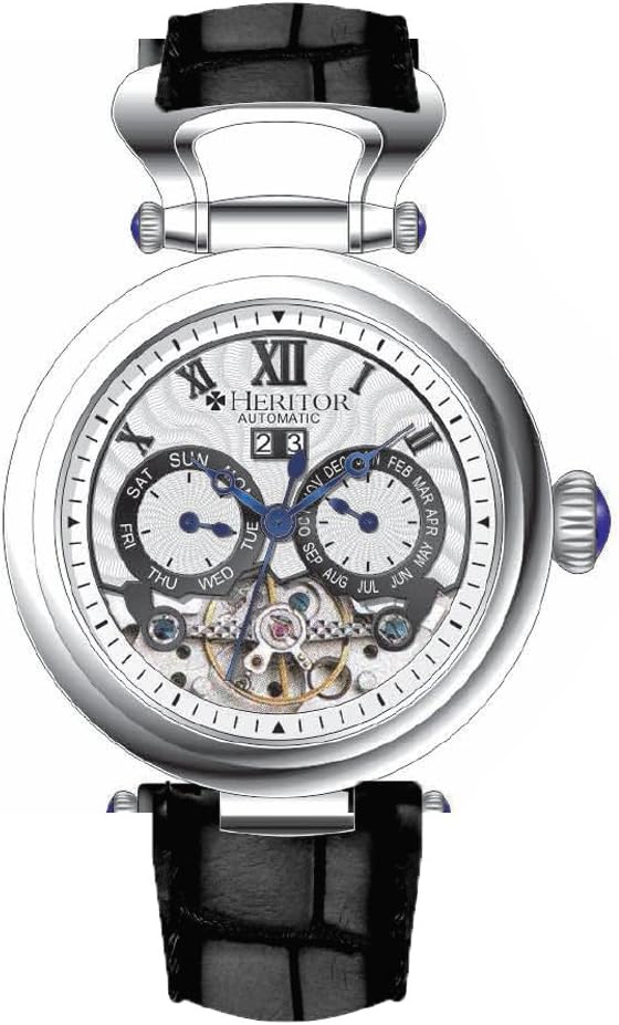 Heritor Ganzi Automatic Multi-Function Silver Dial Men's Watch HR3301