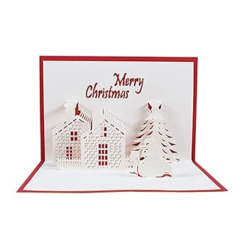 WorldCare 3D Pop Up Christmas Cards Greeting Holiday Cards with Envelope Xmas Decoration Ornament Xmas New Year Holiday Festivals Gift-CS-A-192834