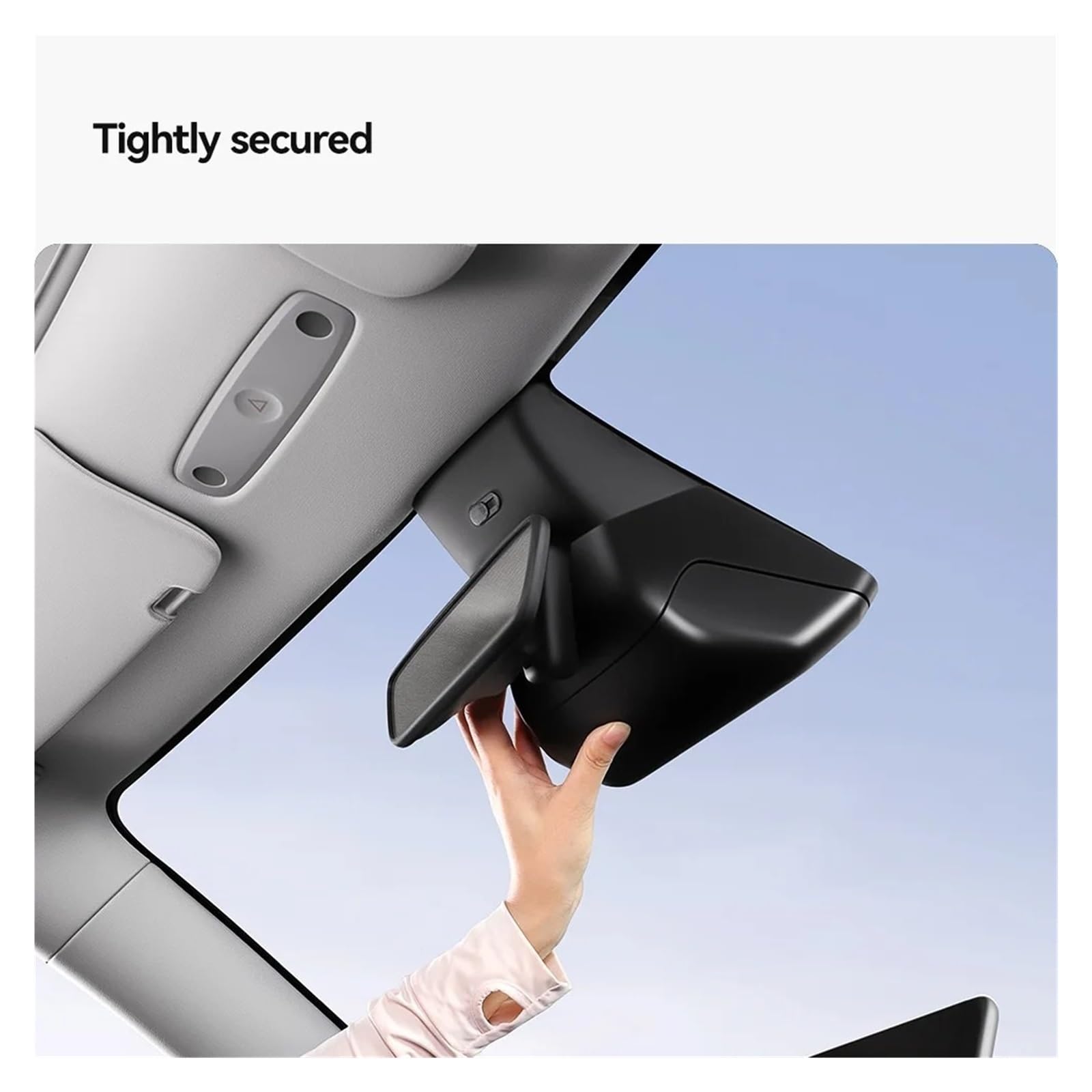 Estuche Sol Coche para Tesla para Model Y para Juniper 2025-2026 Estuche para Gafas De Coche Soporte Sol Caja Almacenamiento Retrovisor Flocado Interno Soporte Gafas Coche