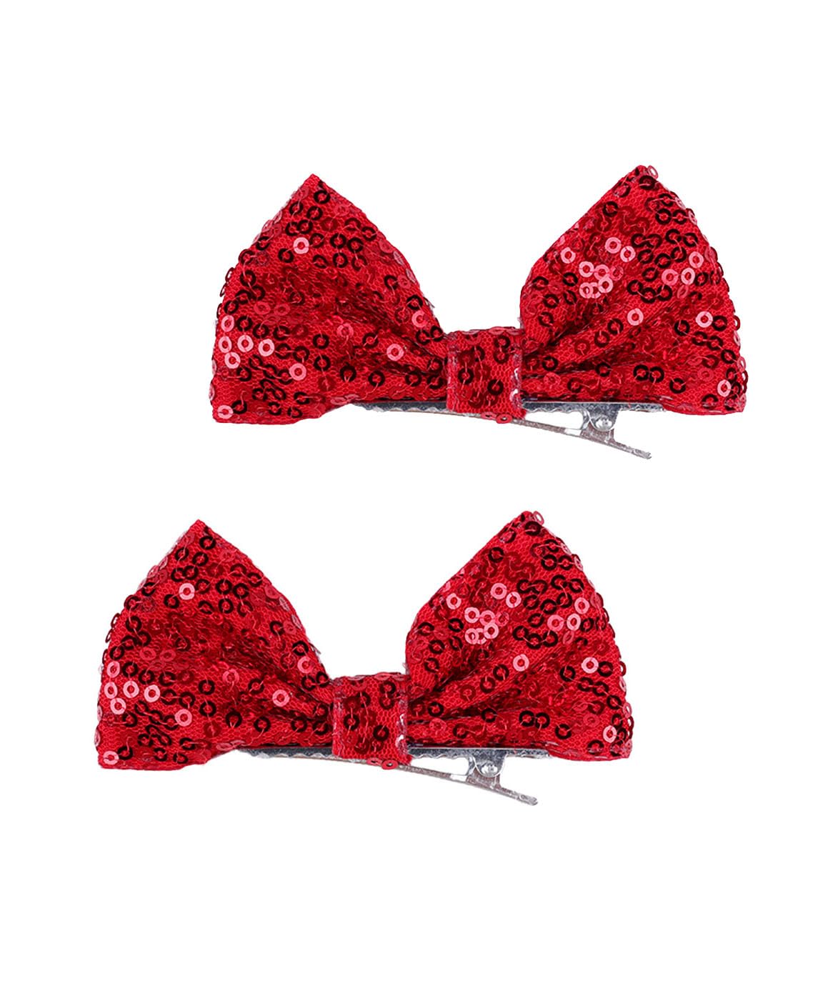 Amazon.com : Red Sequins Bow Clips Christmas Hair Bowknot  display picture 1