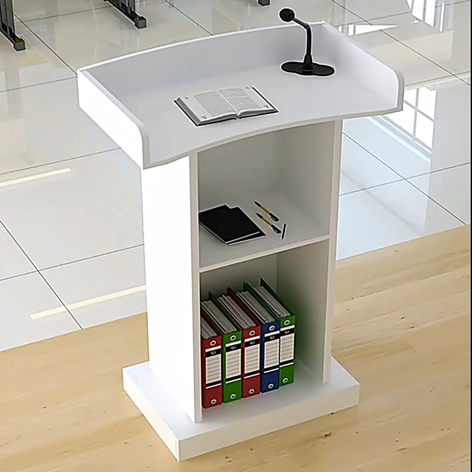 Buy Lectern Podium Stand Wood Church Pulpits, Floor Standing Customer Reception Podiums Desk for