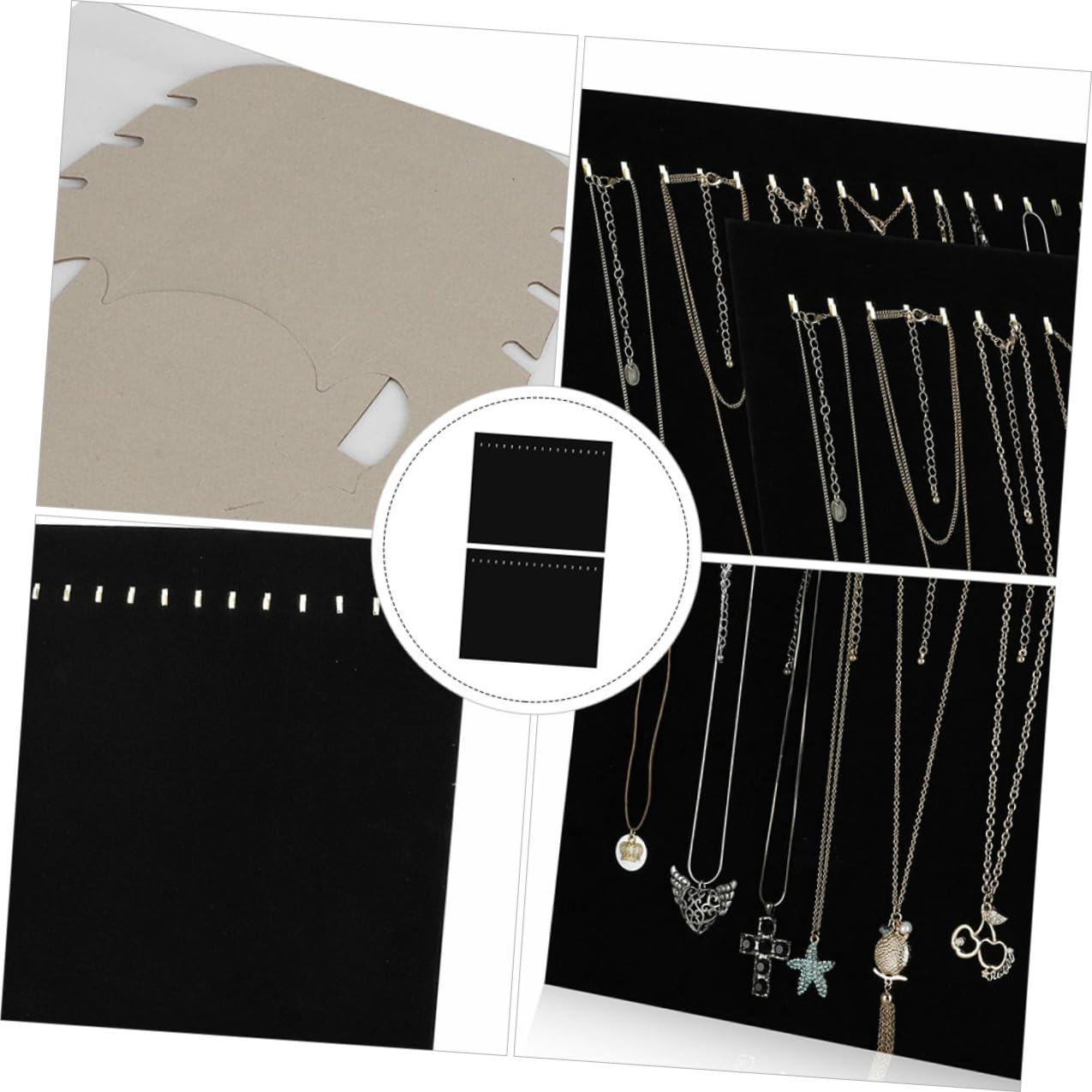 ibasenice Organizador de Collares 17 Ganchos, 2 Piezas, Material Metálico y Cartón, Peso Reducido y Fácil de Montar para Exhibición de Joyas en Casa o Ferias