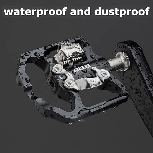 Miniatura 3 de Pedales de bicicleta de montaña  Pedal plano y SPD de doble función  3 pedales de plataforma de rodamientos sellados compatibles con SPD, pedales de