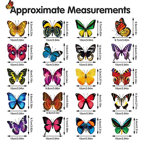 Image of Outus 40 Pieces Butterfly Window Stickers for Glass Butterfly Window Clings Anti-Collision Windows Decals Spring Decor to Prevent People and Bird Strikes on Windows Glass Stickers Door Decals Decor