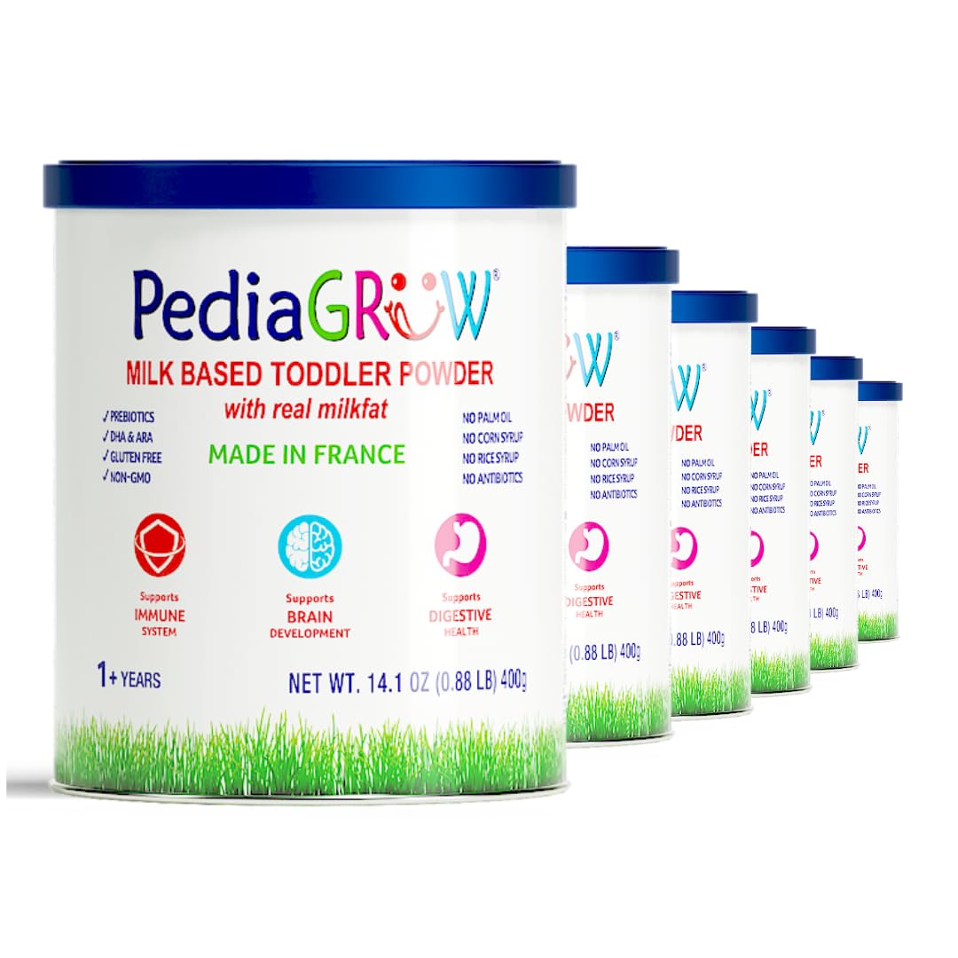 Toddler Nutritional Milk Powder, Made in France, Grass-Fed Milk with DHA & Iron, Growth & Immune Support, Non-GMO, Clean Label Project Certified, 12-36 Months+, 6 Pack