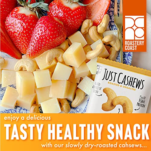 Roastery Coast - Just Cashews Unsalted | Individually Wrapped Snack (1 Oz Each) | Whole Unsalted Cashews | Non-Gmo, Gluten Free, Kosher | Cashew Nuts | Gourmet Snack #TOP4