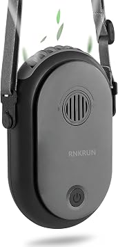 Hanging Neck Fan, Portable Mini Personal Fan, USB-C Rechargeable, Ultra Slim, Hands-Free with Lanyard black