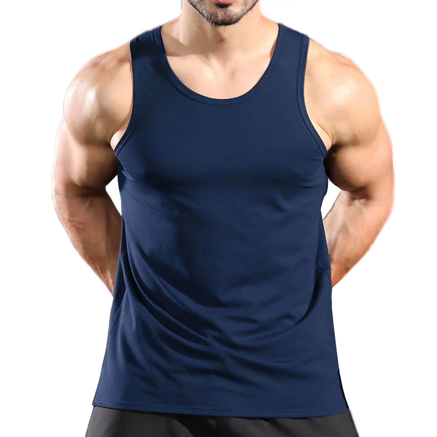 Rane Sports Chalecos Masculinos Chalecos de algodón gimnasios sin Mangas Camisetas musculares de Fitness