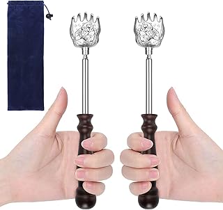 Back Scratcher Extendable, Telescoping Backscratchers for Adults Wooden Handle, Portable Backscratchers for Men Women with...