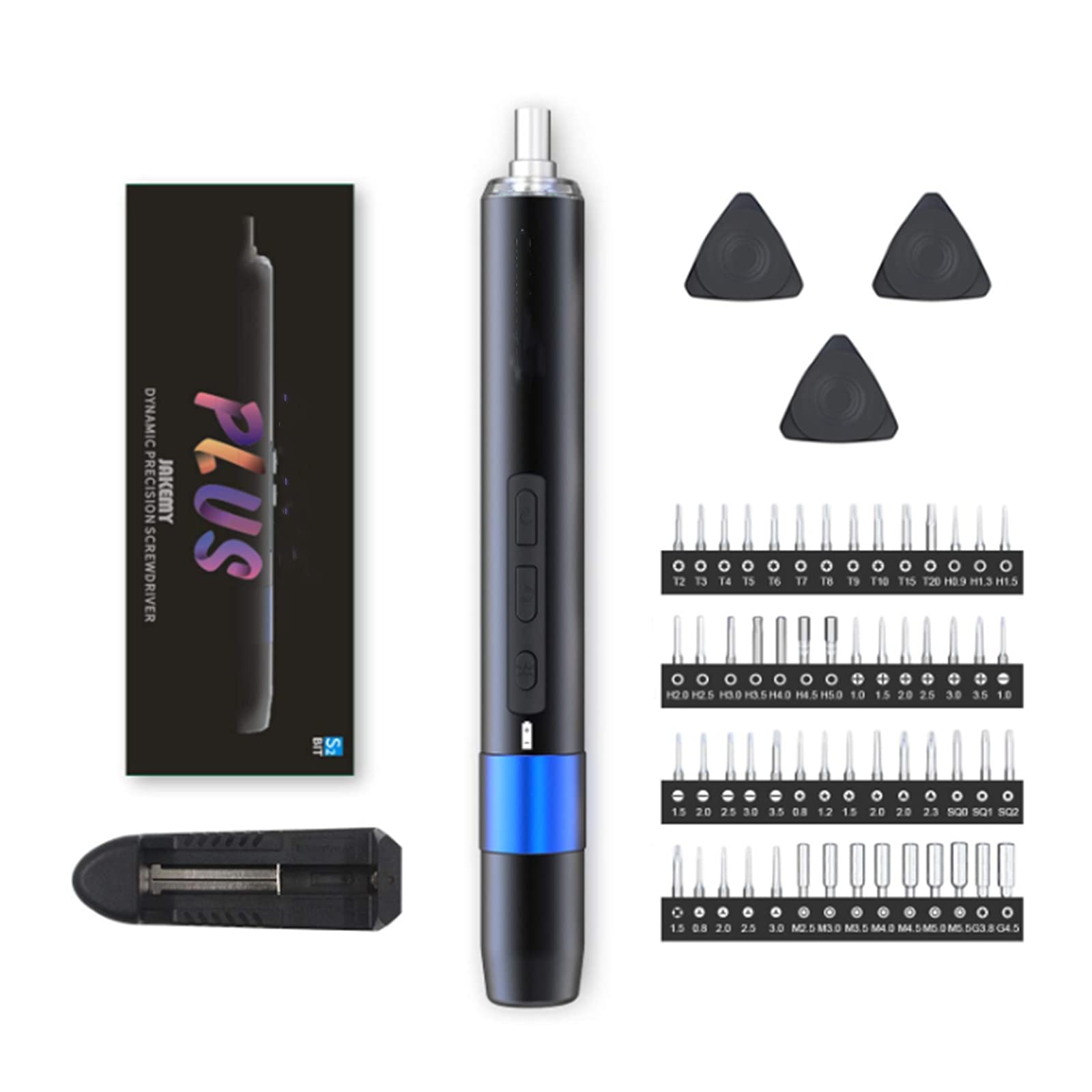 Sdydsge Black Drill， Hiod 43 In 1 Household Portable Mini Cordless Precision Rechargeable Electric Screwdriver Set With Led