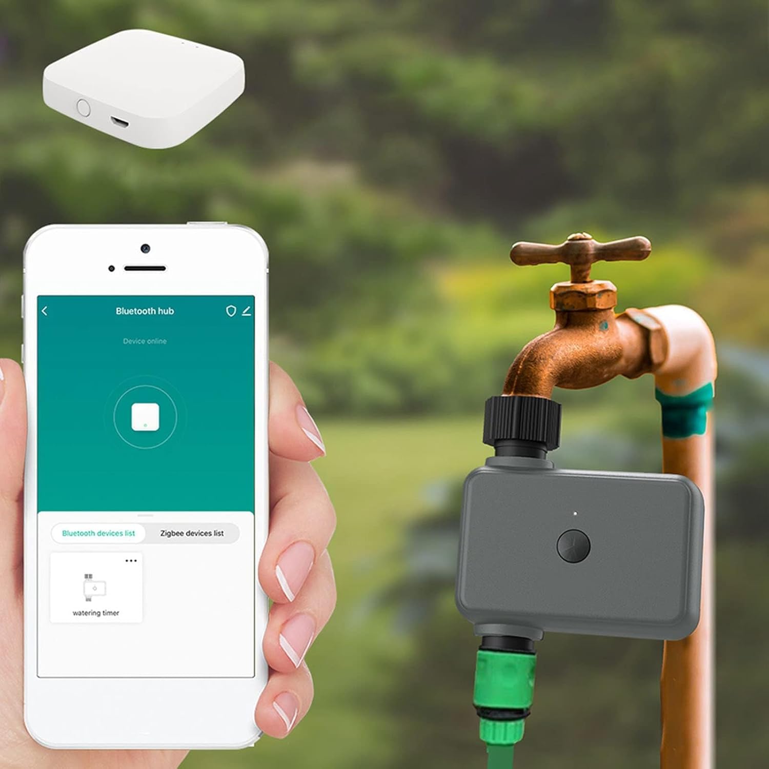 Sprinkler Timer Irrigation Controller 3/4in Male Thread Remote Control for Smart Life App Garden Hose 2.9psi-116psi Working Pressure