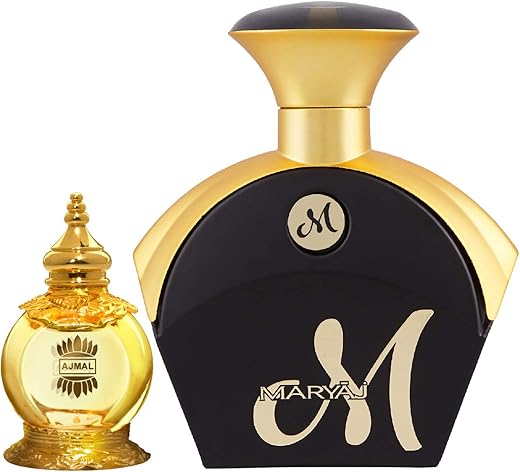 Ajmal Mukhallat AL Wafa Concentrated Perfume Oil Oriental Musky Alcohol-free Attar 12ml for Unisex and Maryaj M for Her Eau De Perfume Fruity Floral Perfume 90ml for Women
