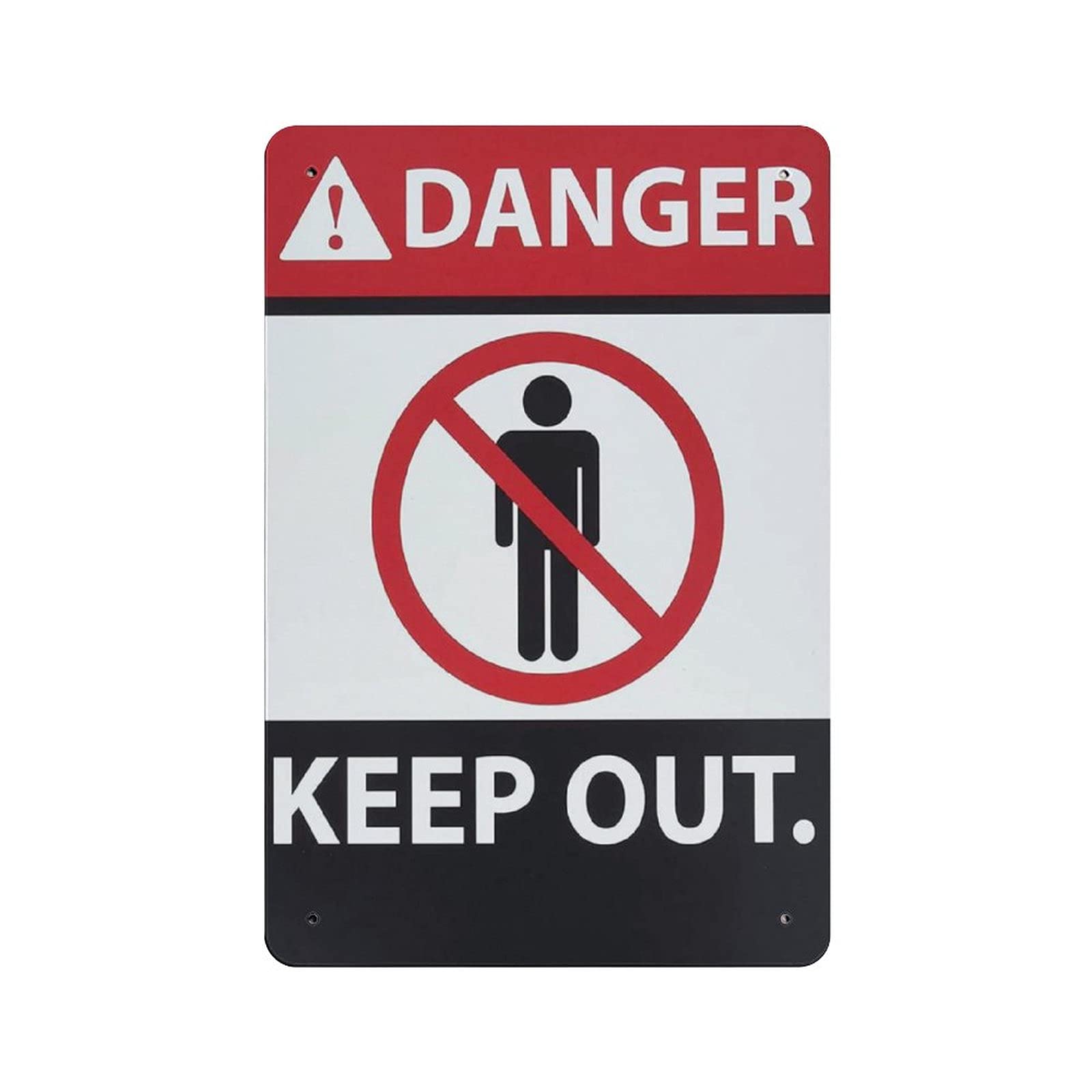 Metal Tin Sign Hazard Warning DoEnter Vintage Tin Poster Metal Sign Wall Decoration Country Kitchen Home Garage Decor 12"x8"