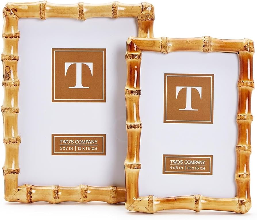 Amazon.com - Two's Company Set of 2 Blonde Natural Bamboo Finish