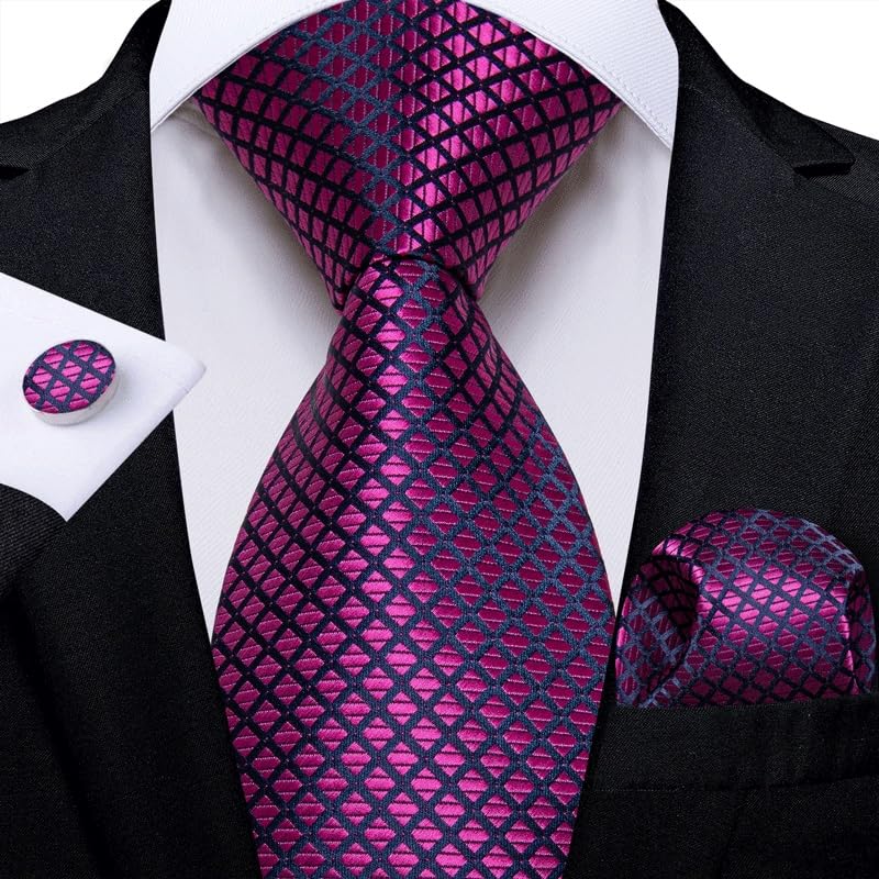 Corbata de seda de 8 cm para hombre con set de accesorios miniatura 2