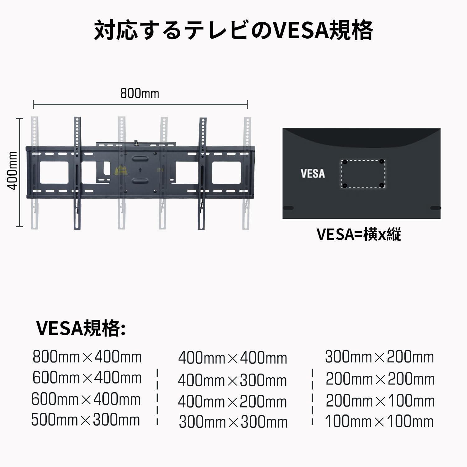 Amazon | FORGING MOUNT テレビ壁掛け金具 55-95V大型壁掛けテレビ金具