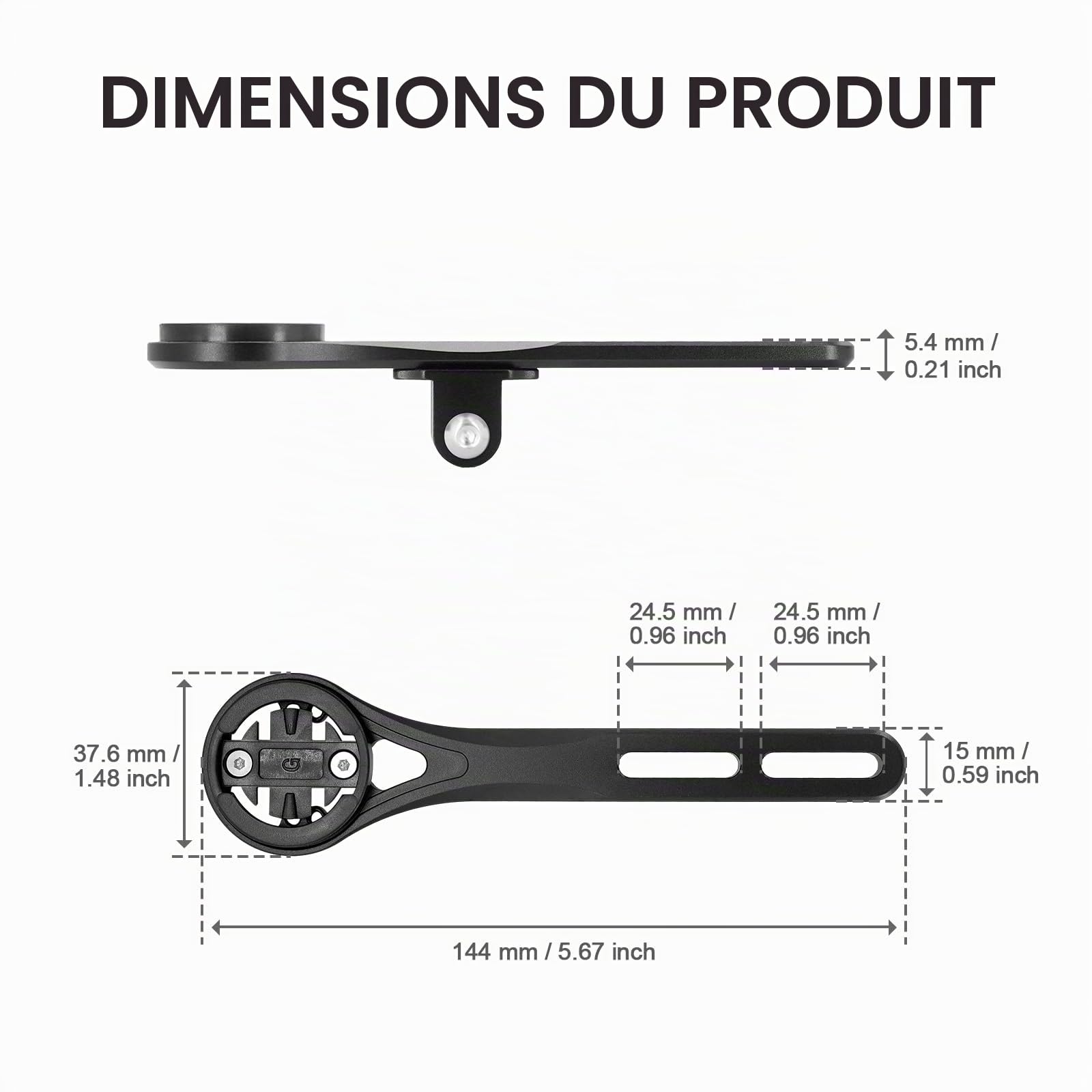 Support de vélo pour guidon aéro, montage combiné intégré avant compatible Garmin Edge Wahoo Elemnt