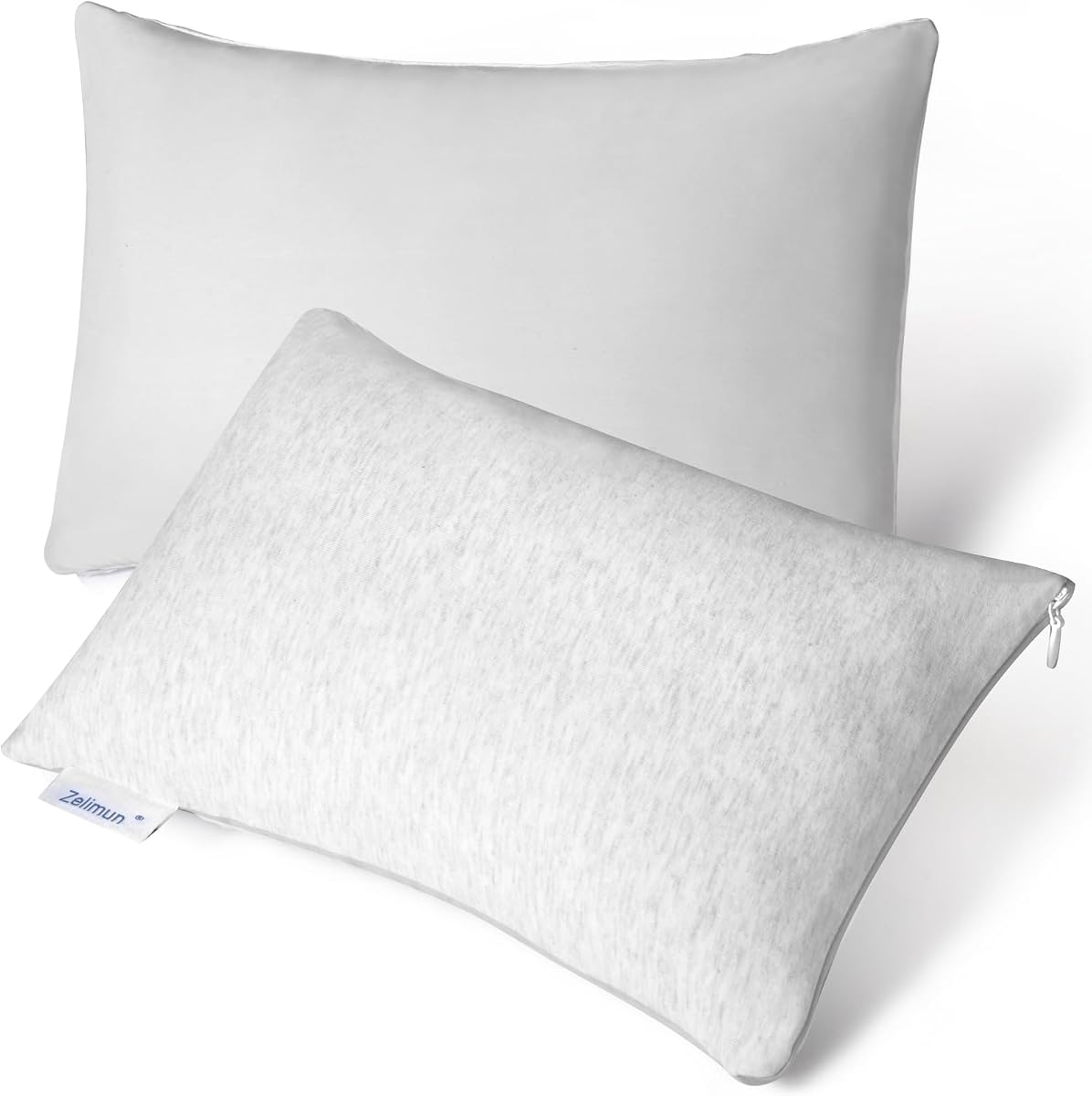 Zelimun 2 Pack Tiny Pillows (11"x7") – Dual-Sided Cooling & Cotton Fabric Small Travel Pillows, Portable Mini Cushions for Sleeping, Office Naps, Car, Pets & Travel Use