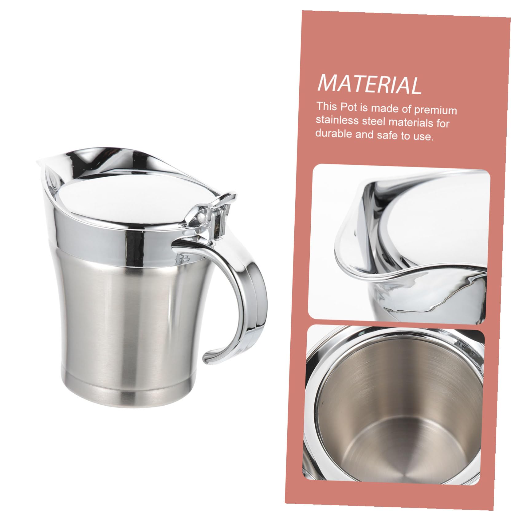 Salsera de Acero Inoxidable 304 de 500 Ml, Dispensador Anti-goteo para Salsa y Aderezos, Apto para Uso Doméstico y Servir en Mesa, Adecuado para Ensaladas y Condimentos
