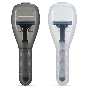 2PCS Razor Case Travel, Portable Travel Razor Case, Plastic Razors Cover Travels, Suitable for Mens Manual Razors and Electric Accessories