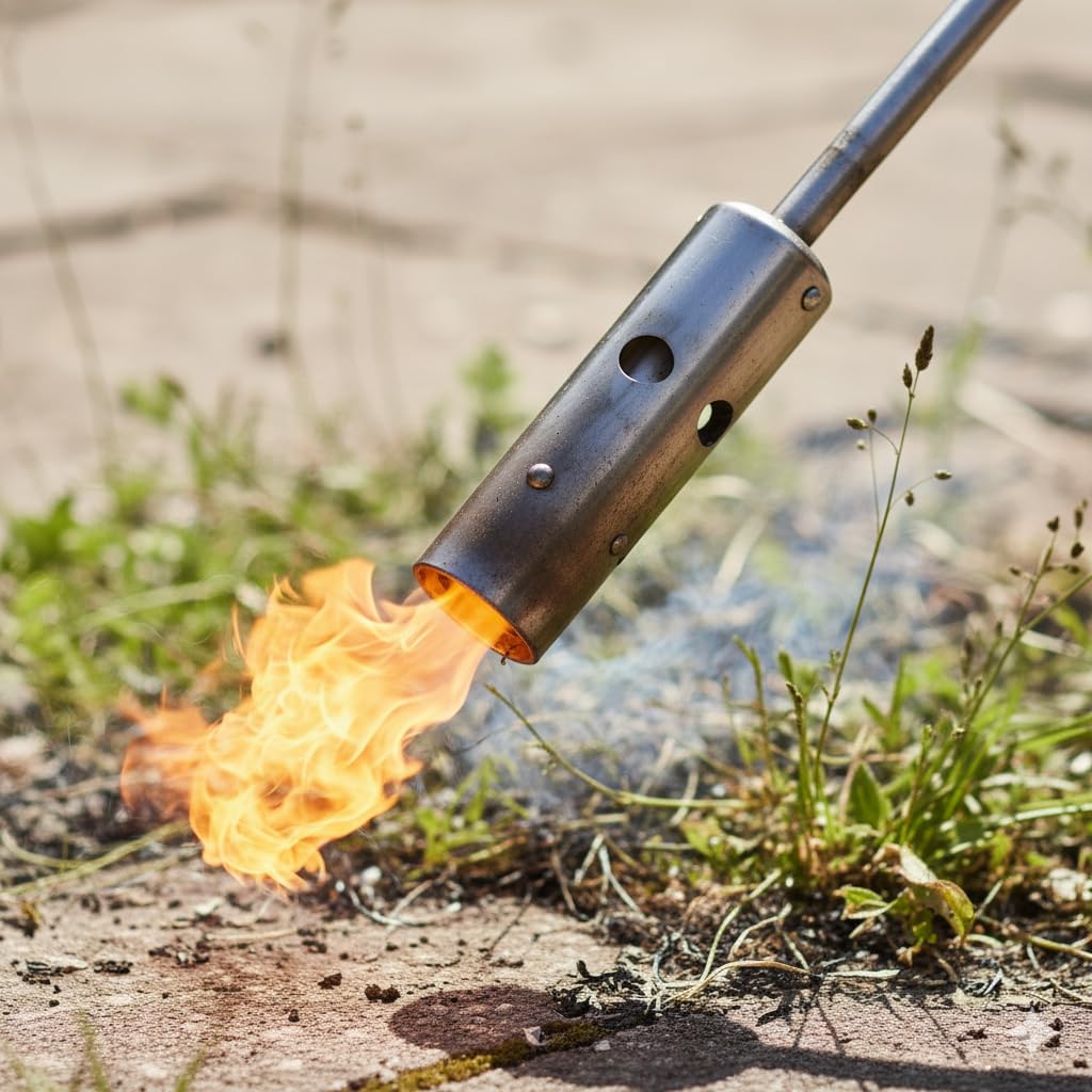 Gazcamp Unkrautbrenner, 76 cm, 1000°C, Piezo-Zündung und für für MSF-1A Kartuschen (mit Auswahl Anzahl der Kartuschen) (Unkrautbrenner + 8 Kartuschen)