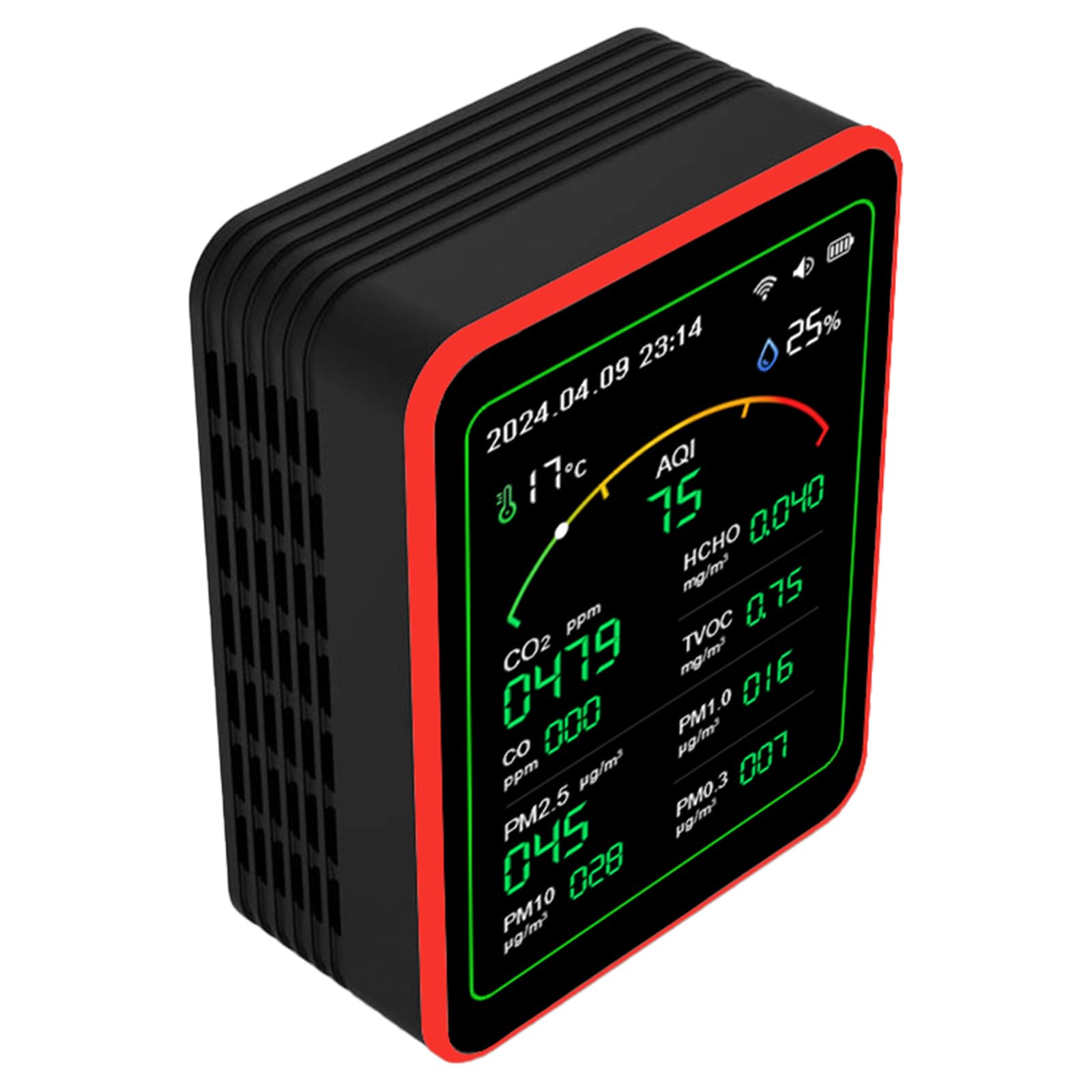 CO2 PM2.5 Formaldehyde TVOC Temperature Humidity Testing Meter Air Qualities Detector Air Qualities Pollution Meter Tester