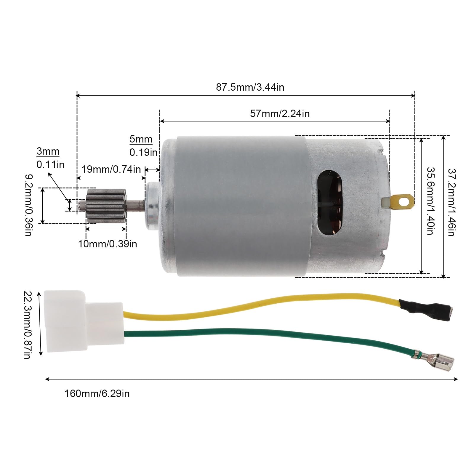RS550 10 zębów silnik prądu stałego dzieci zabawki do jeżdżenia samochodu 6 V/12 V/24 V elektryczny zdalnie sterowanym samochodowym, jeżdżą na samochodzie SUV części(12V 30000RPM)