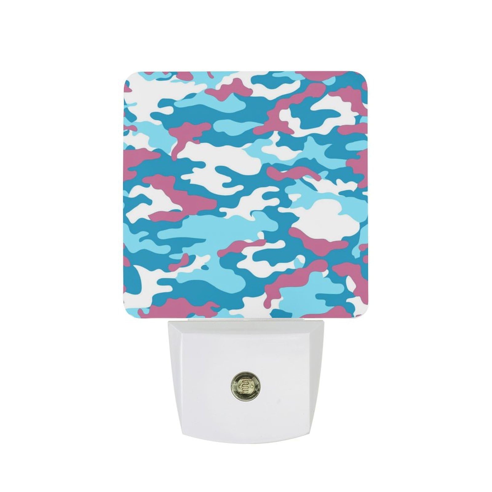 Nqrxadcrt Style Pink And Blue Camouflage Night Light Plug In Wall Lights Bedside Lamp Bedrooms Home Hallways Decoration