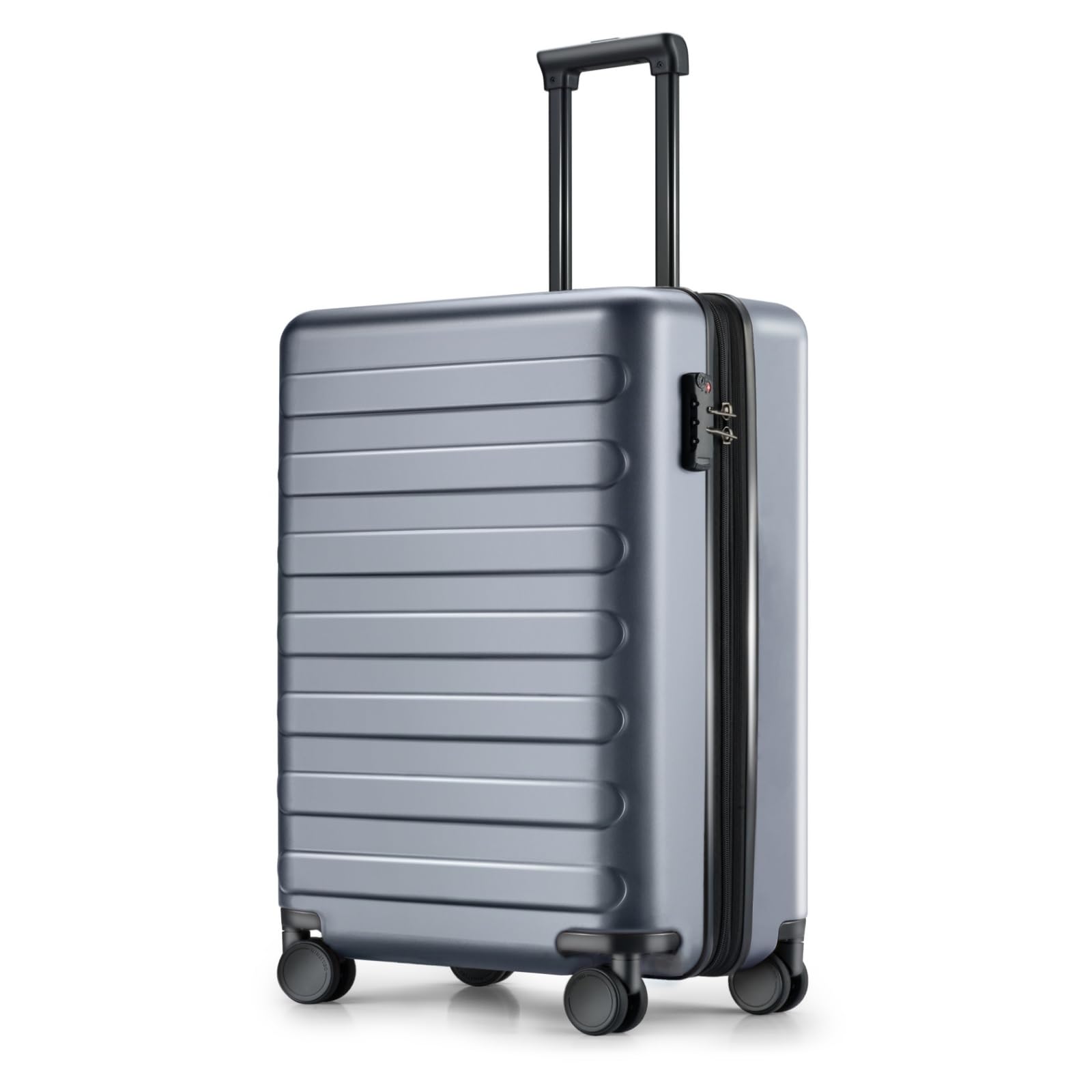 NINETYGO Carry On Luggage 22x14x9 Airline Approved, 20 Inch Luggage with Smooth Spinner Wheels, Lightweight, Hard Shell PC Suitcase Carry-On, Travel Luggage, TSA Approved (Grey, Rhine Basic)