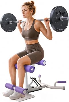 FEIERDUN Squat Machine for Women,400lbs Cap Adjustable Glute Trainer, Home | 2MM Thickened Steel, Wider Base, Single-Support Design, 3 Height/Length/Foot Adjust, Full-Body Training, Foam Pad