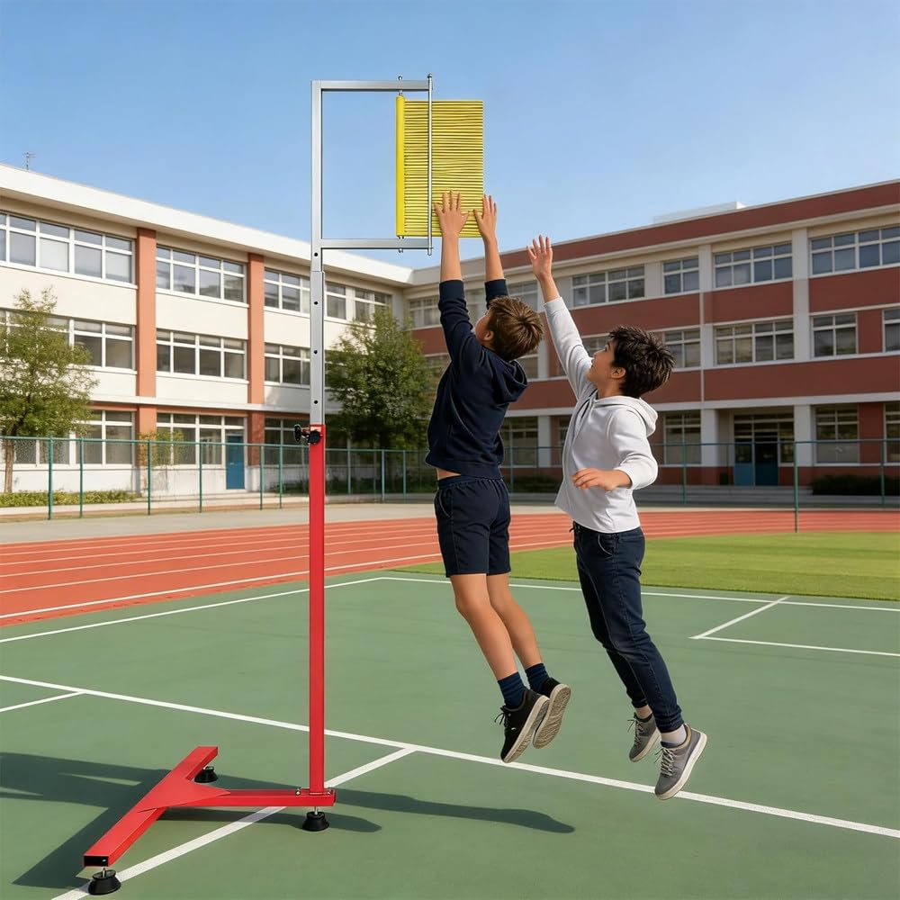 Vertikalsprung-Trainer, höhenverstellbar–Vertikalsprung-Tester aus Metall für Fitnessstudio & Schule–Trainingsgerät für Sportler(5,6–11,8 ft)–Tragbares Hilfsmittel für das Sprungkrafttraining