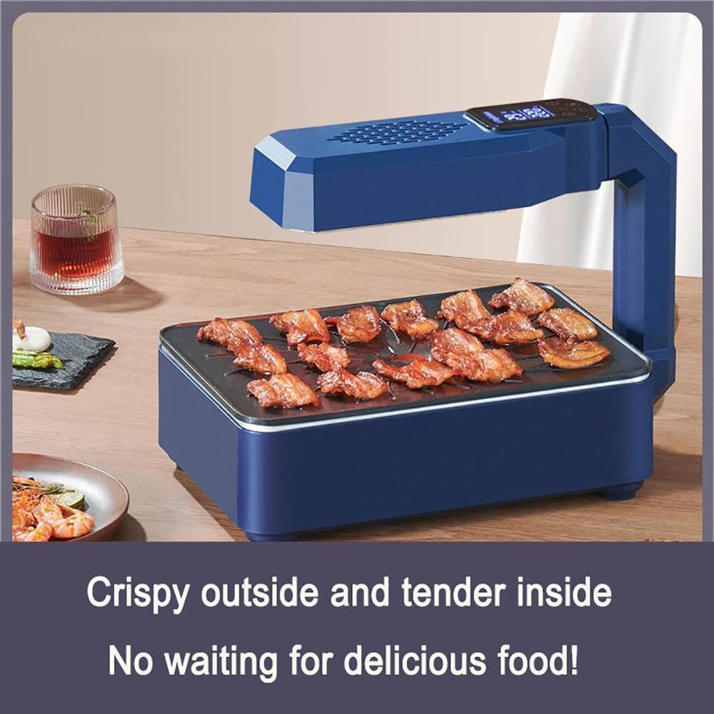 Plancha Grill Electrica,Doble Calentamiento,Función De Temporizador
