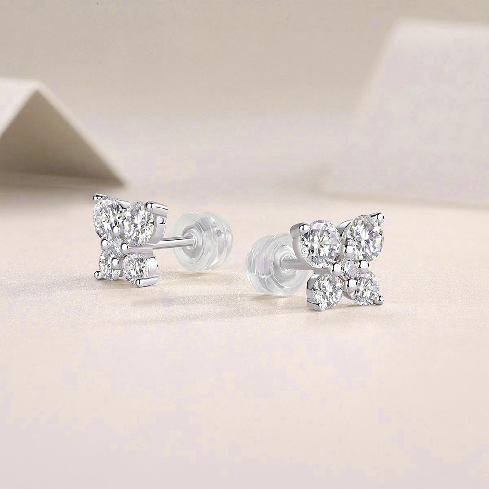 Kolczyki na sztyfcie białe złoto 750 585 375 damskie kolczyki motyl z moissanitem 1,66 ct ślubne kolczyki bez alergii dla kobiet
