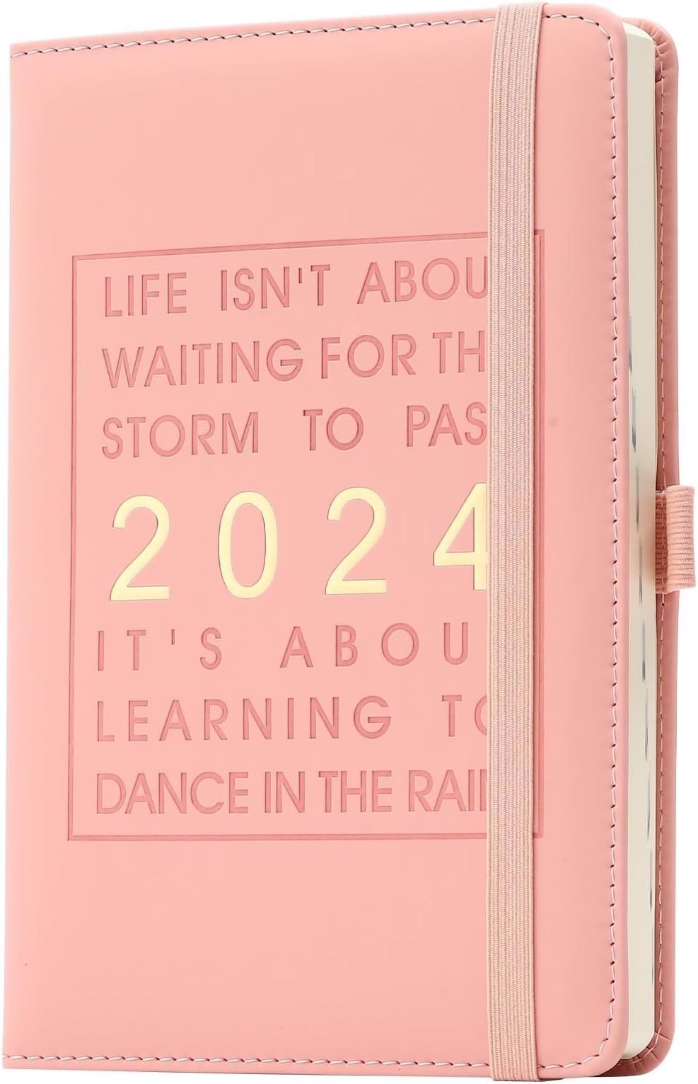 Daily Planner 2024,Academic Diary Day per Page,from Jan 2024 to Dec 2024,Best Agenda & Daily Calendar to Boost Productivity & Gratitude Journal Personal Daily Organizer - 14.5x21.5cm (Pink)