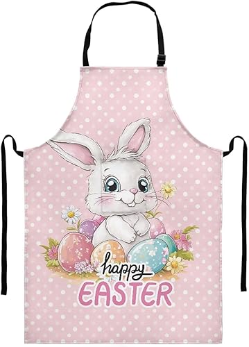 Miniatura 7 de GIFTPUZZ Delantal de chef para mujer con lazo largo y bolsillo frontal con correas