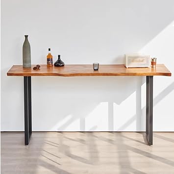 39.3-62.9" Long Narrow Entryway Table, Console Sofa Table, Bar Height Pub Table, Counter Height Bar Table, Industrial Sofa Table with Metal Frame for Entryway Living Room Kitchen  Size 140x40x105cm