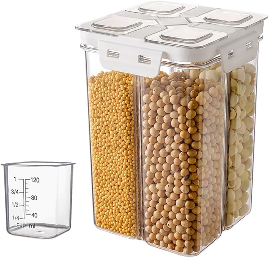 Catálogo para Comprar On-line Recipientes para cereales los 10 mejores. 48 Recipientes Herméticos con Tapas para Almacenar con 4 Compartimentos,2400ml Grande Contenedores de Plastico de Calidad Alimentaria,Transparent Recipiente para...