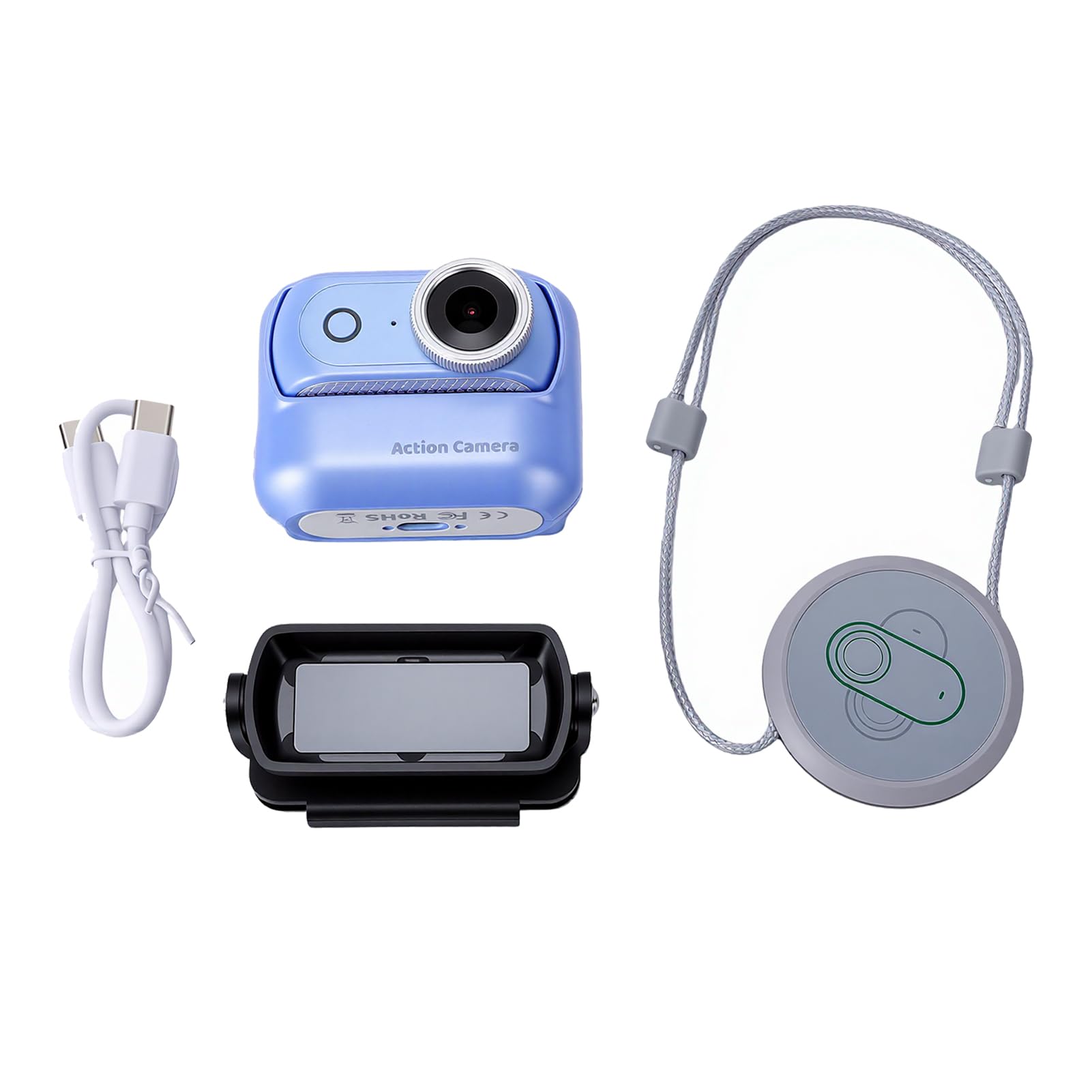 Action Cam 4K con Foto da 48MP per Vlog, Corsa e Ciclismo — Mini Sports Cam Magnetica con WiFi e Touchscreen Ribaltabile da 2,0” per Riprese POV (BLUE)