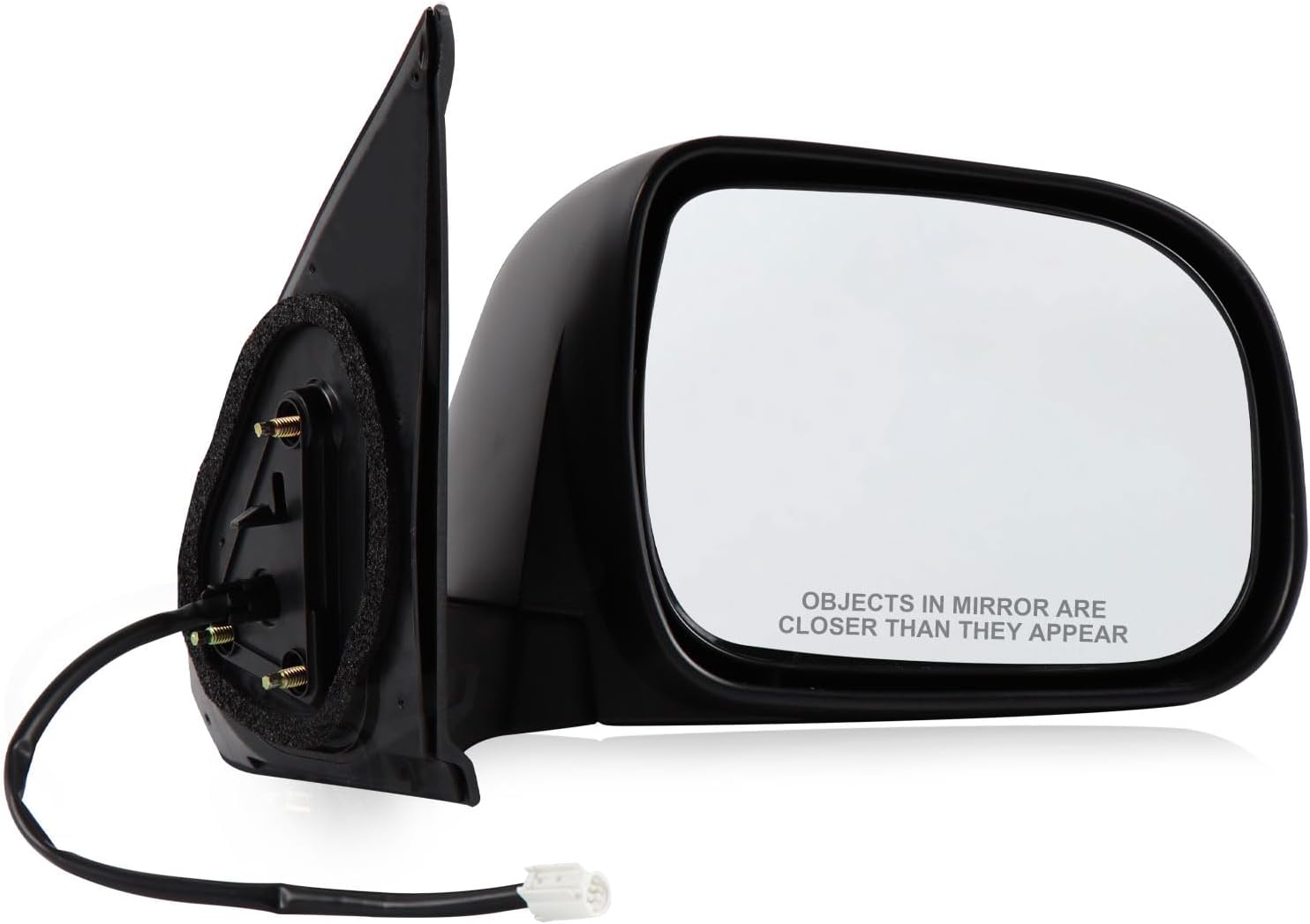 Passenger Side Mirror Compatible with 2005-2011 Toyota Tacoma 3PINS Connector Exterior Mirrors, Power Glass Black Right Side View Mirrors Replace TO1321203
