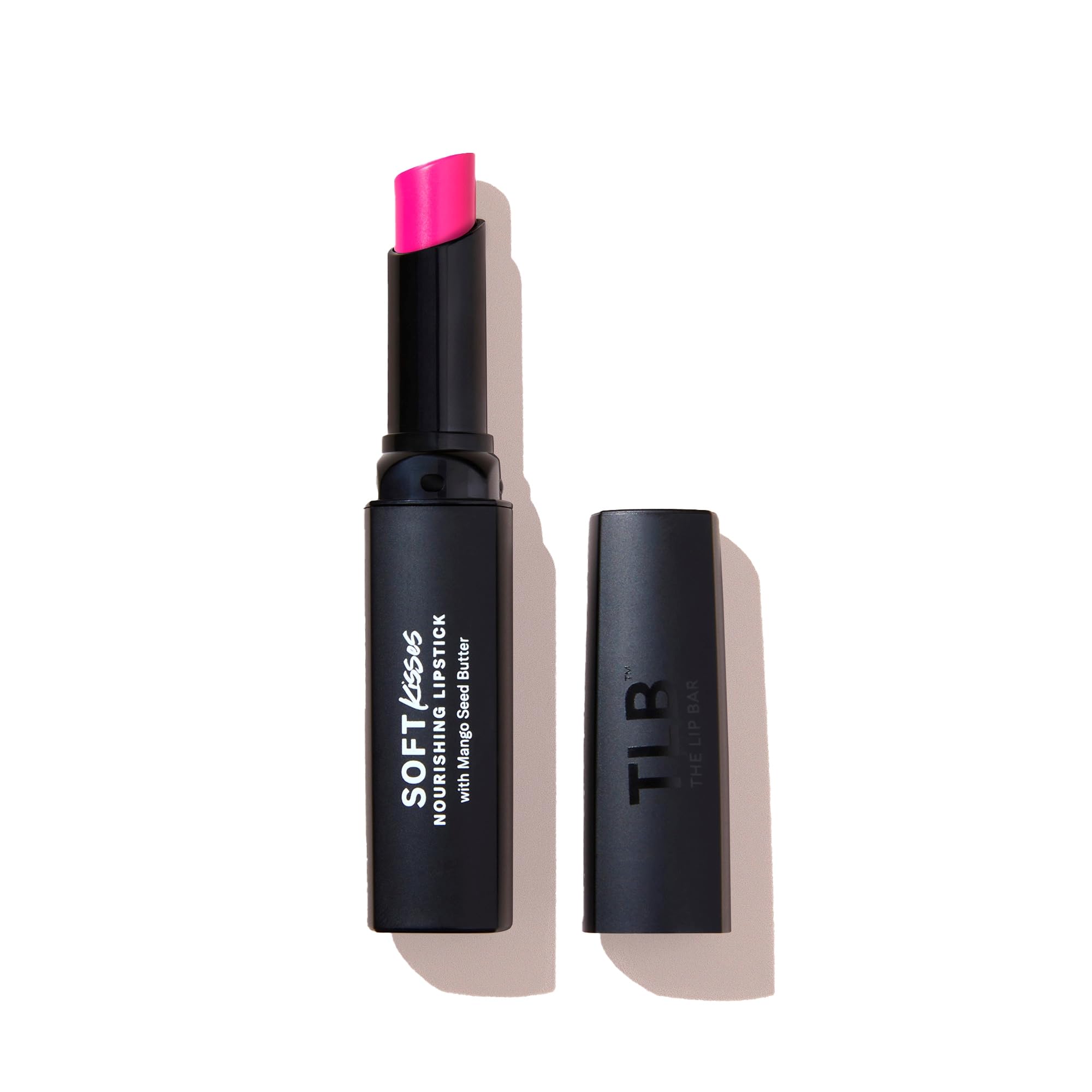 The Lip Bar Soft Kisses Nourishing Vegan Lipstick, with Moisturizing Mango Seed Butter, Satin Finish, Firecracker - Pink