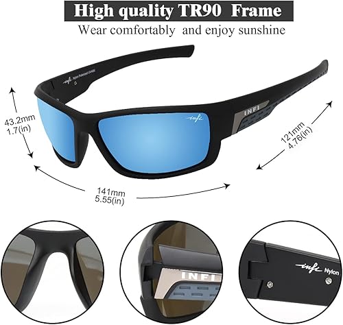Miniatura 3 de INFI Gafas de sol polarizadas de pesca para hombres y mujeres, gafas de sol deportivas con protección UV