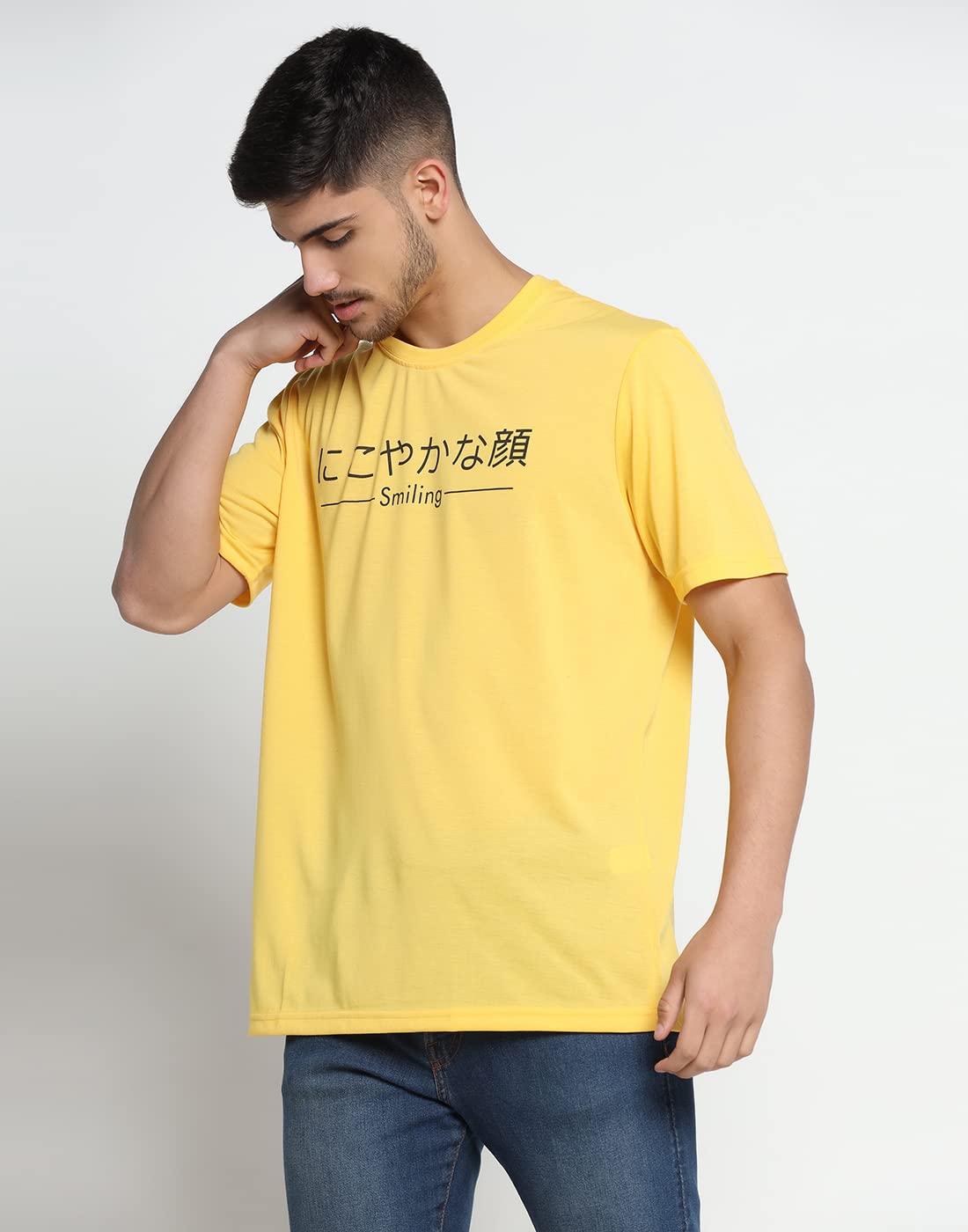 INKKR Camiseta estampada multicolor con cuello redondo para hombre (paquete de 2)