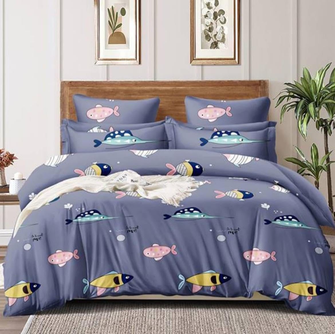 All Season Double Bed Kids AC Comforter | Duvet | Blanket | Quilt. Size (90 x 100 Inches).Purple (Cartoon Print)-image-13