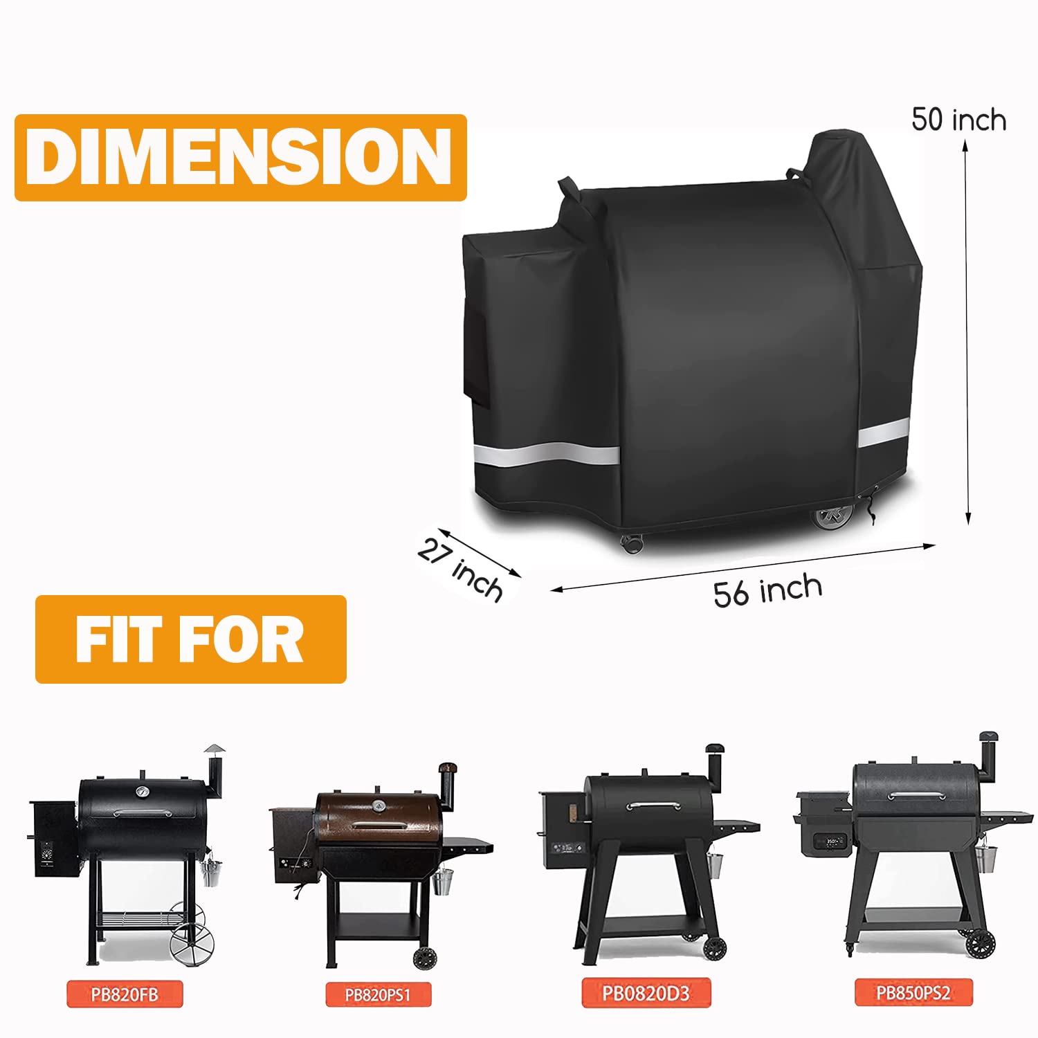 Utheer - Copertura per barbecue Pit Boss 820 Deluxe, Pro serie 850, Z serie 700, resistente e impermeabile, per barbecue a pellet di legno 820D, PB820FB, tessuto resistente 600D