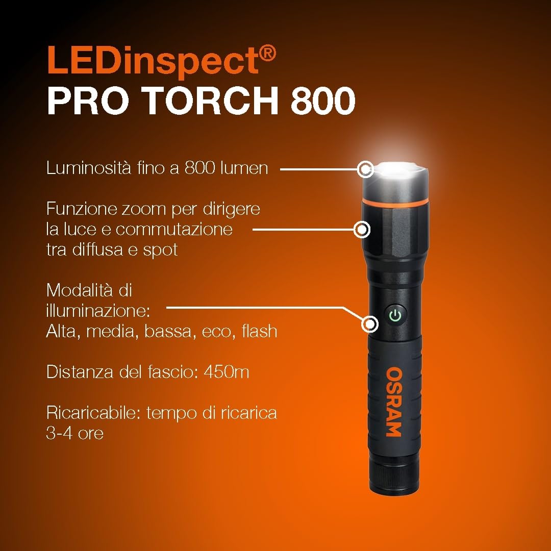 OSRAM LEDIL431 Lampade a mano LED 800 Lumen