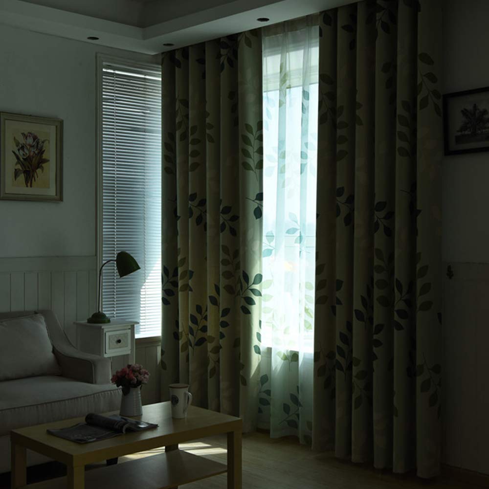 Amazon｜【良品しかない】リーフ柄遮光カーテンハワイアン葉柄カーテン