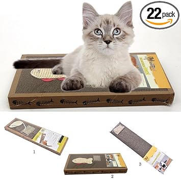 GIANTE Durable Cat Scratch Board Scratcher Kitten Toy Catnip Included Longboard