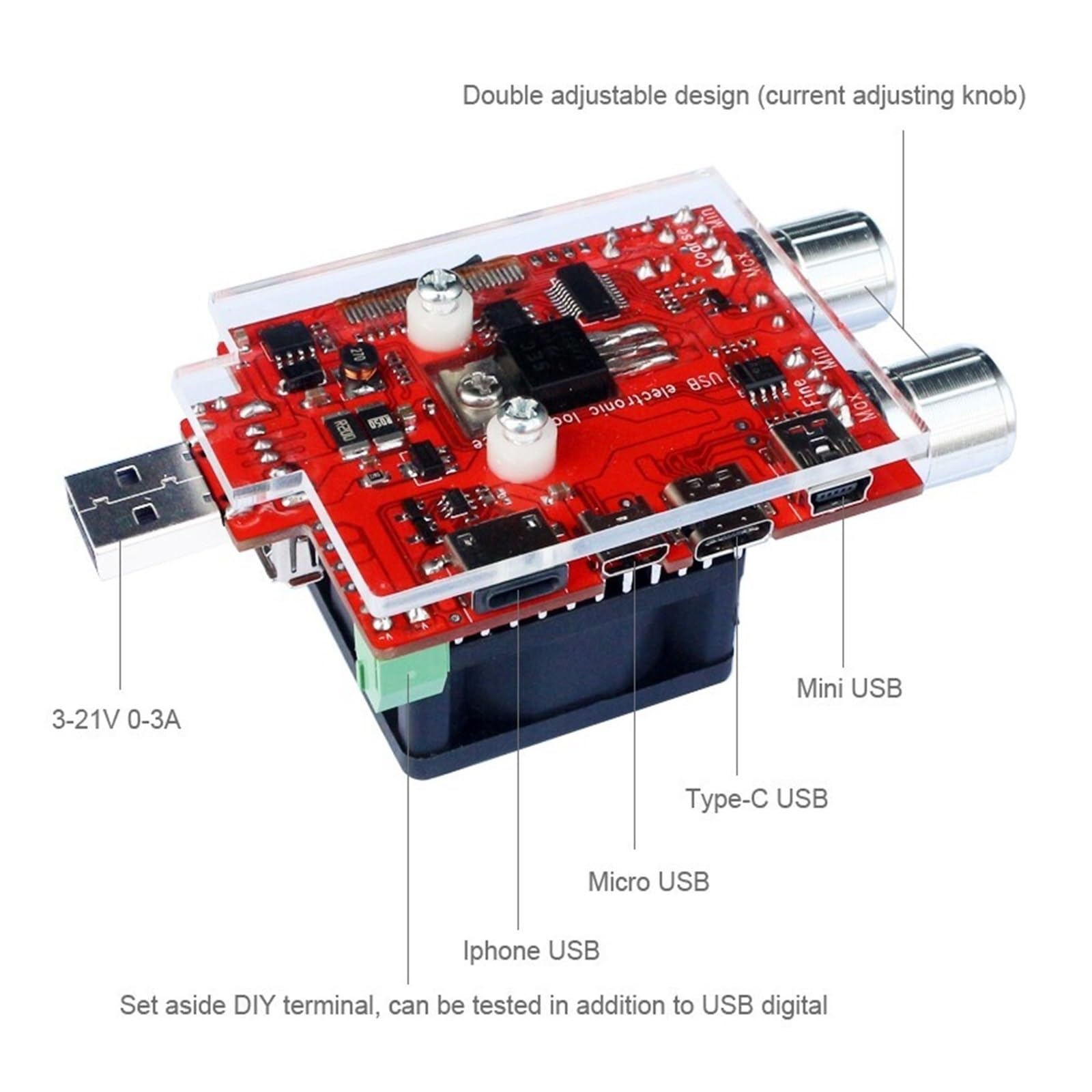 35w Usb Elektroniczny Obciążenie Regulowany Stały Rezystor Starzenia się Napięcia Akumulatora Pojemność Tester Woltomierz
