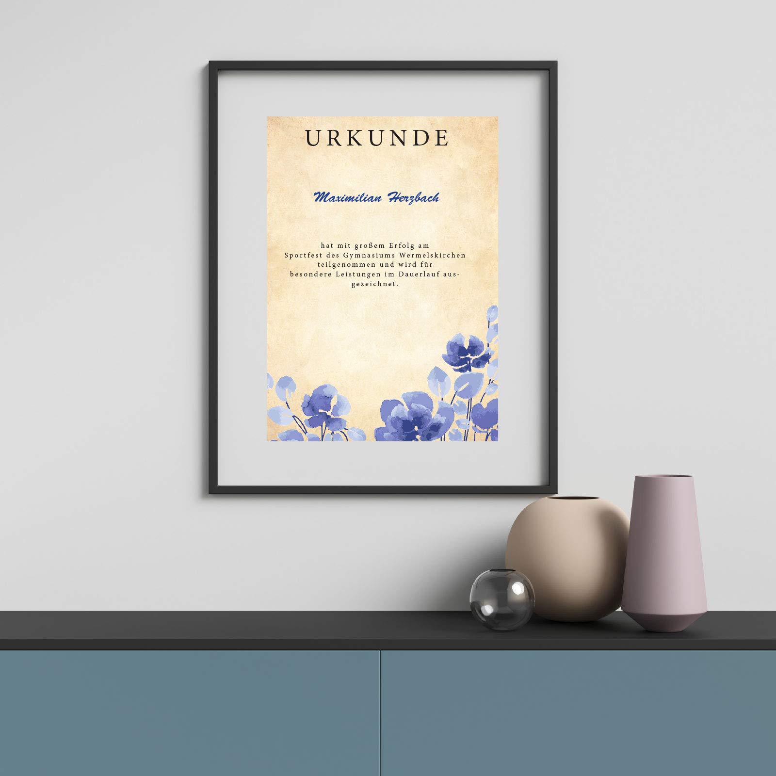 50 x papier listowy PRESENTOU z dwustronnym nadrukiem, 120 g | papier z motywem, papier certyfikatowy, certyfikat, menu, list miłosny (Vintage Jasny, 50 arkuszy)