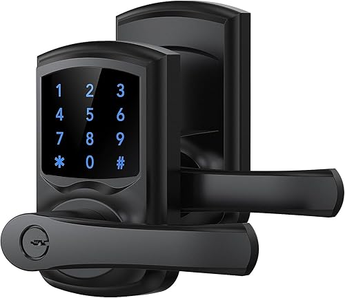 Signstek - Cerradura de seguridad con pantalla táctil digital para puerta de entrada puerta para manilla de puerta izquierda o derecha con llave